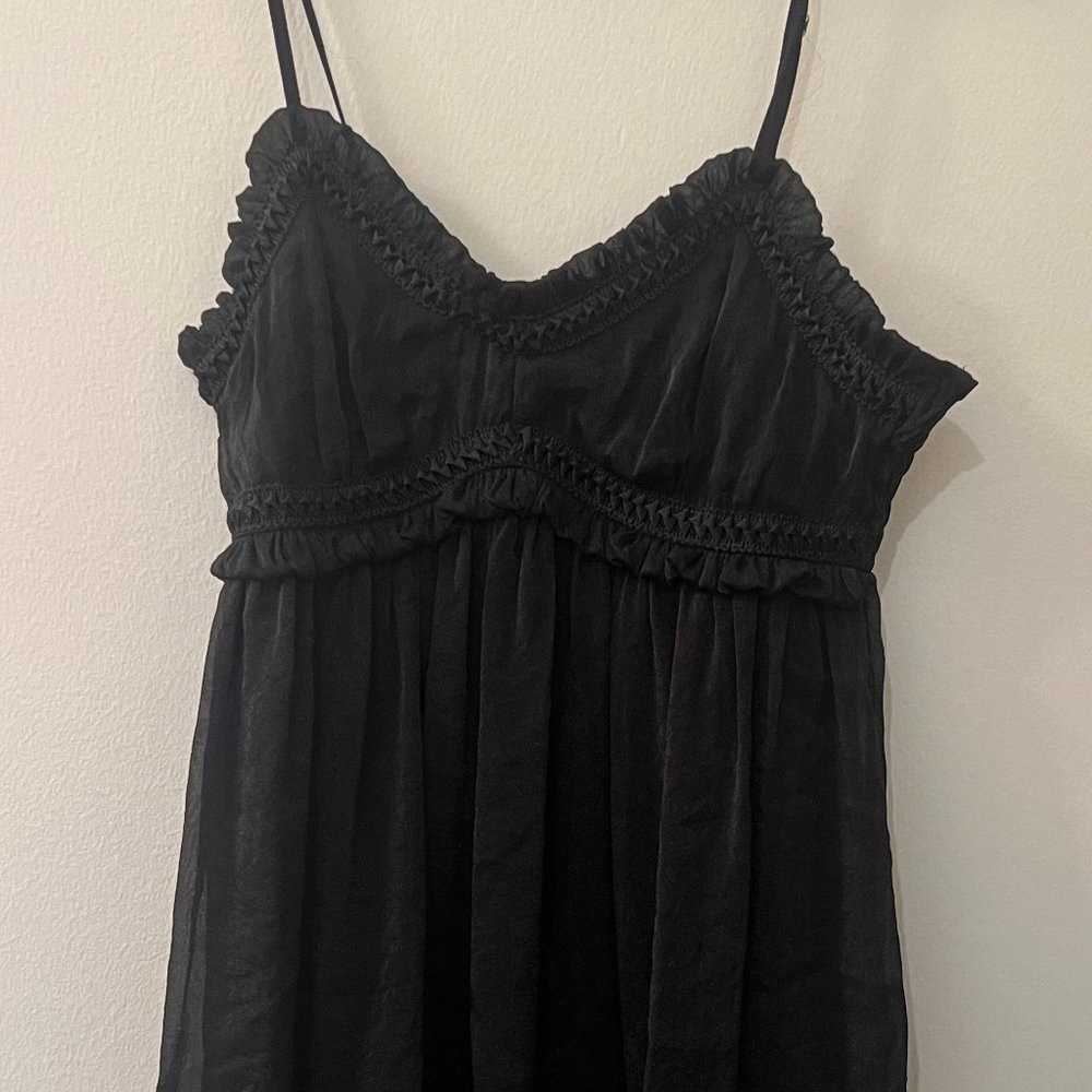 Vintage “Dark Greek Goddess” with black spaghetti strap, size small